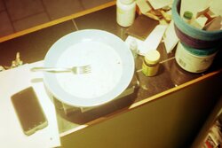 Kitchen bar with a plate and fork