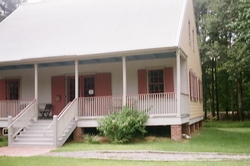 A white house with porch