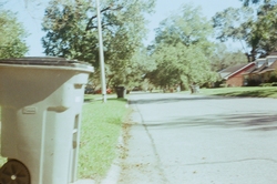 Trashcan and street