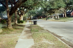 View down the sidewalk in our neighborhood