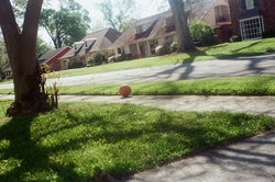 Basketball on the sidewalk